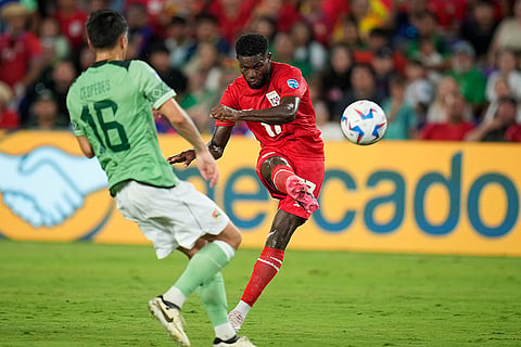 Jose Fajardo attempts a shot on goal